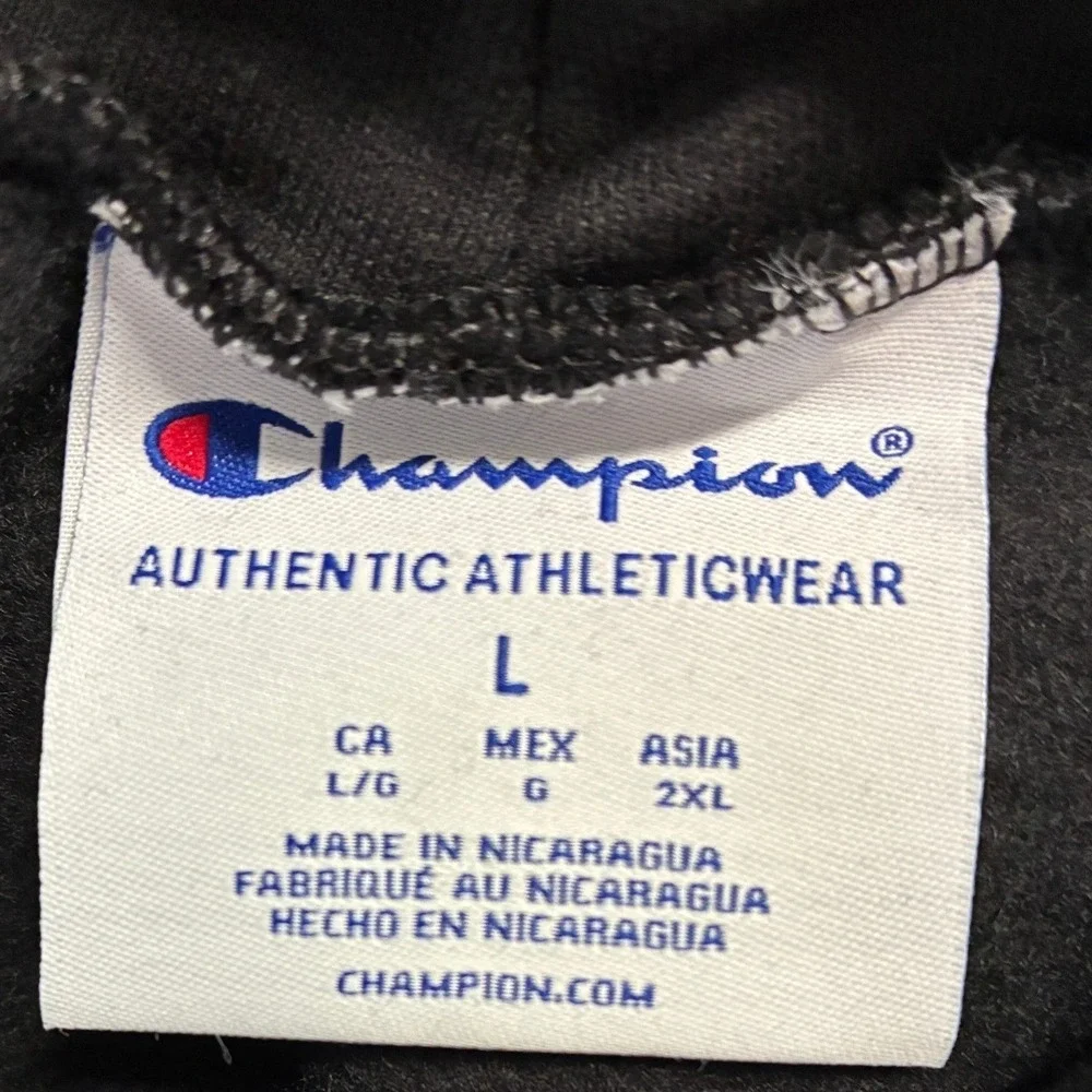 NWOT Champion Men Black Pullover Hoodie Sweatshirt Large Authentic Athleticwear‎